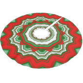 ZigZag Rot und Grün Polyester Weihnachtsbaumdecke (Schrägansicht)