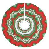 ZigZag Rot und Grün Polyester Weihnachtsbaumdecke (Vorderseite)