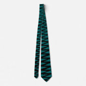 Zigzag - Schwarz auf Aquamarin 006666 Krawatte (Rückseite)
