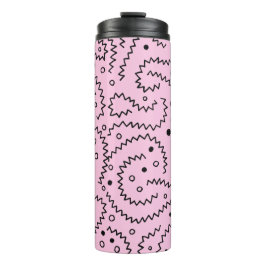 Zigzag Schwarze Linien und rosa Muster Thermosbecher