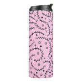 Zigzag Schwarze Linien und rosa Muster Thermosbecher (Nach links gedreht)