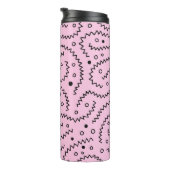 Zigzag Schwarze Linien und rosa Muster Thermosbecher (Nach rechts gedreht)