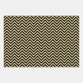 ZigZag Stars Muster für schwarze und goldene Fleck Geschenkpapier Set (Vorderseite 2)