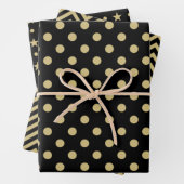 ZigZag Stars Muster für schwarze und goldene Fleck Geschenkpapier Set (Beispiel)
