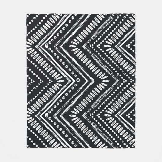 Zigzag Streifen: Ethnisch gezogene Handgezogene Fleecedecke (Vorderseite)