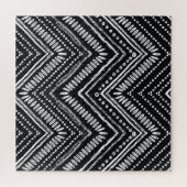 Zigzag Streifen: Ethnisch gezogene Handgezogene Puzzle (Horizontal)