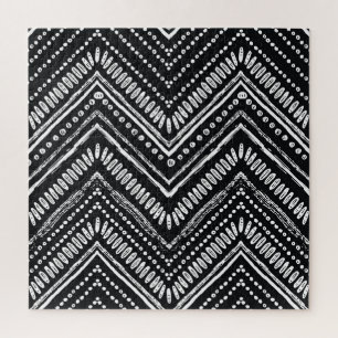 Zigzag Streifen: Ethnisch gezogene Handgezogene Puzzle