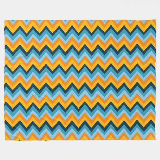 Zigzag Streifen in Wasserfarbe Fleecedecke (Vorderseite (Horizontal))