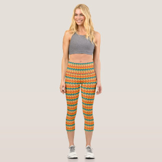 zigzag stripes  capri leggings