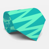 Zigzag - Türkis auf Aqua Green 0ABAB5 Krawatte (Gerollt)