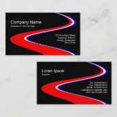 ZigZag Weg - Rot, Weiß und Blau - auf Schwarz Visitenkarte (Vorne/Hinten)