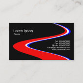 ZigZag Weg - Rot, Weiß und Blau - auf Schwarz Visitenkarte (Rückseite)