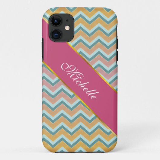 ZigZag weiche warme Farben Case-Mate iPhone Hülle (Rückseite)