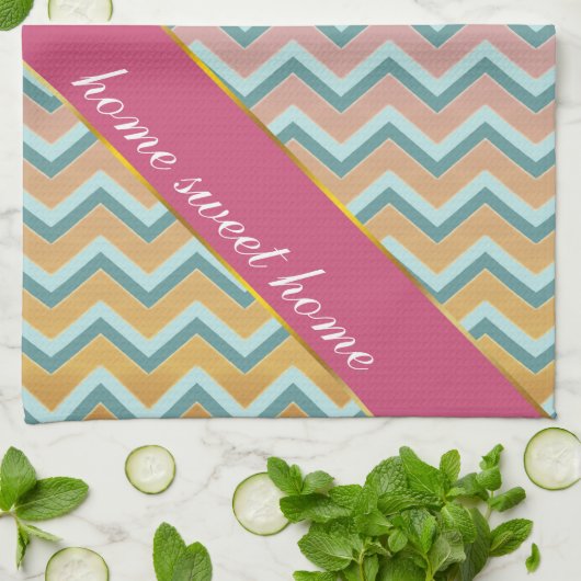 ZigZag weiche warme Farben Geschirrtuch (Gefaltet)