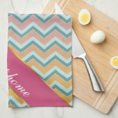 ZigZag weiche warme Farben Geschirrtuch (Viertel Falte)