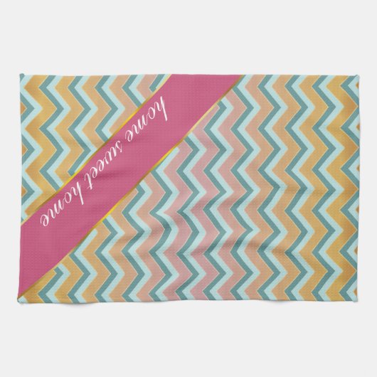 ZigZag weiche warme Farben Geschirrtuch (Horizontal)