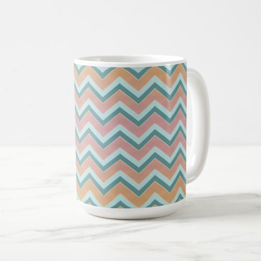 ZigZag weiche warme Farben Kaffeetasse (VorderseiteRechts)