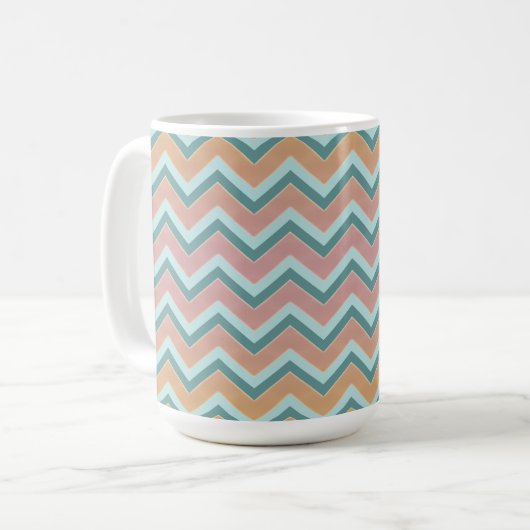 ZigZag weiche warme Farben Kaffeetasse (Vorderseite Links)