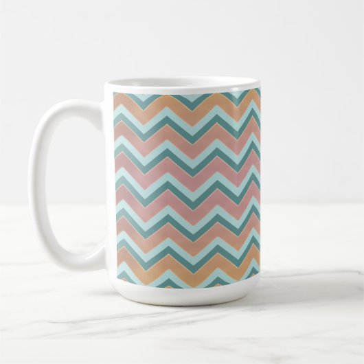 ZigZag weiche warme Farben Kaffeetasse (Links)