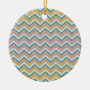 ZigZag weiche warme Farben Keramik Ornament