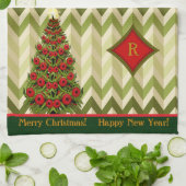 Zigzag Weihnachtsbaum - Mit Monogramm Küchentuch (Gefaltet)