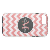 ZigZag Zickzack Chic Mit Monogramm Pink Muster Case-Mate iPhone Hülle (Rückseite (Horizontal))