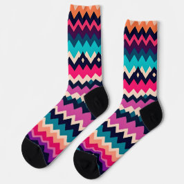 Zigzag Zickzack farbiges Muster Socken