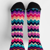 Zigzag Zickzack farbiges Muster Socken (Oben)