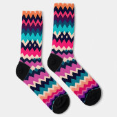 Zigzag Zickzack farbiges Muster Socken (Rechts)