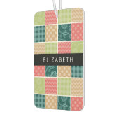 Zigzag, Zickzack, Gingham, Polka Dots, Ihr Name Autolufterfrischer (Links)