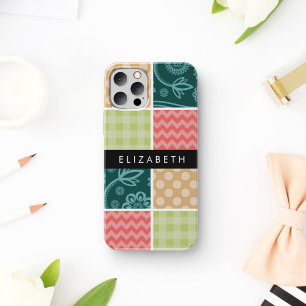 Zigzag, Zickzack, Gingham, Polka Dots, Ihr Name Case-Mate iPhone Hülle