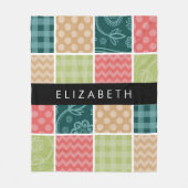 Zigzag, Zickzack, Gingham, Polka Dots, Ihr Name Fleecedecke (Vorderseite)