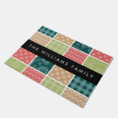 Zigzag, Zickzack, Gingham, Polka Dots, Ihr Name Fußmatte (Schrägansicht)