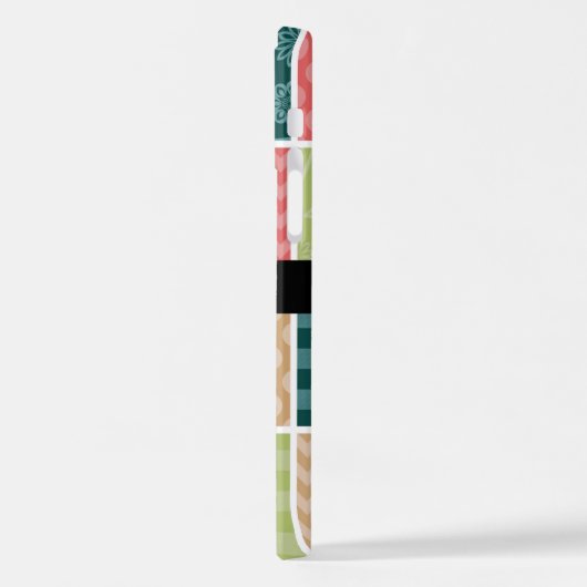 Zigzag, Zickzack, Gingham, Polka Dots, Ihr Name iPhone Hülle (Linke Seite)