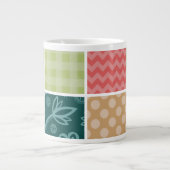Zigzag, Zickzack, Gingham, Polka Dots, Ihr Name Jumbo-Tasse (Vorderseite)