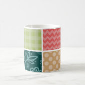 Zigzag, Zickzack, Gingham, Polka Dots, Ihr Name Kaffeetasse (Mittel)