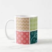 Zigzag, Zickzack, Gingham, Polka Dots, Ihr Name Kaffeetasse (Links)