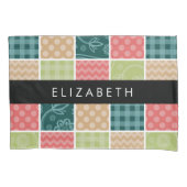 Zigzag, Zickzack, Gingham, Polka Dots, Ihr Name Kissenbezug (Vorderseite)
