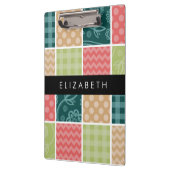 Zigzag, Zickzack, Gingham, Polka Dots, Ihr Name Klemmbrett (Links)