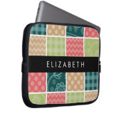 Zigzag, Zickzack, Gingham, Polka Dots, Ihr Name Laptopschutzhülle (Vorne Rechts)