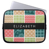 Zigzag, Zickzack, Gingham, Polka Dots, Ihr Name Laptopschutzhülle (Vorderseite)