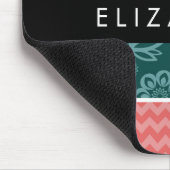 Zigzag, Zickzack, Gingham, Polka Dots, Ihr Name Mousepad (Ecke)