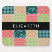 Zigzag, Zickzack, Gingham, Polka Dots, Ihr Name Mousepad (Vorne)