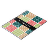 Zigzag, Zickzack, Gingham, Polka Dots, Ihr Name Notizblock (Linke Seite)