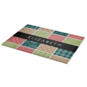 Zigzag, Zickzack, Gingham, Polka Dots, Ihr Name Schneidebrett (Ecke)