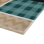 Zigzag, Zickzack, Gingham, Polka Dots, Ihr Name Schneidebrett (Ecke)