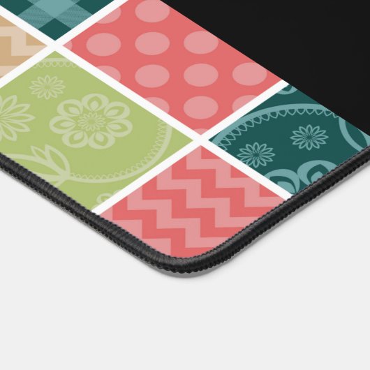 Zigzag, Zickzack, Gingham, Polka Dots, Ihr Name Schreibtischunterlage (Ecke)