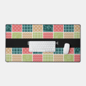 Zigzag, Zickzack, Gingham, Polka Dots, Ihr Name Schreibtischunterlage (Tastatur & Maus)