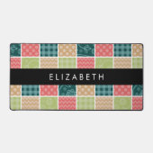 Zigzag, Zickzack, Gingham, Polka Dots, Ihr Name Schreibtischunterlage (Vorderseite)
