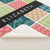 Zigzag, Zickzack, Gingham, Polka Dots, Ihr Name Sherpadecke (3/4)